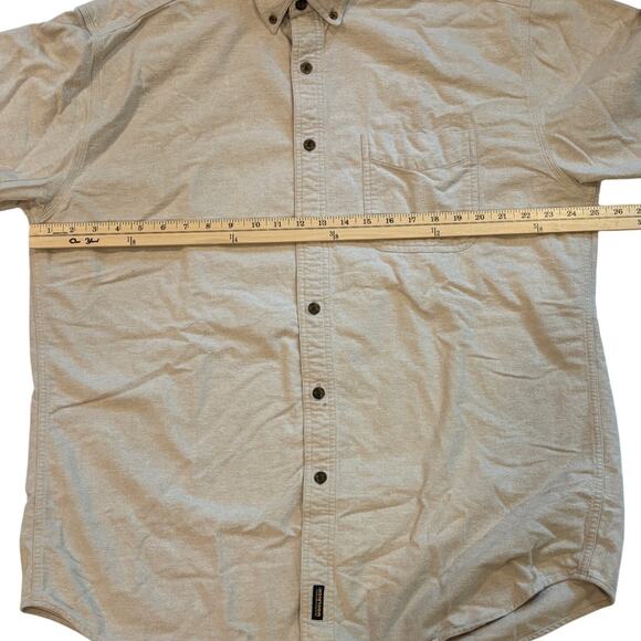 Woolrich Shirt Mens Size XL Beige Chamois Flannel Button Up Long Sleeve *FLAW* - Picture 7 of 10